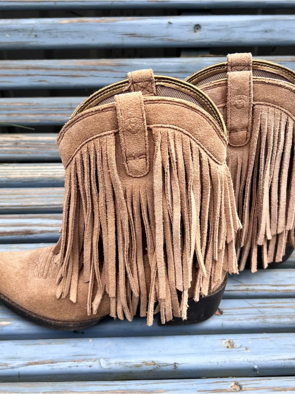 Ariat Girls Tassel Leather Cowboy Boots - Picture 2 of 9